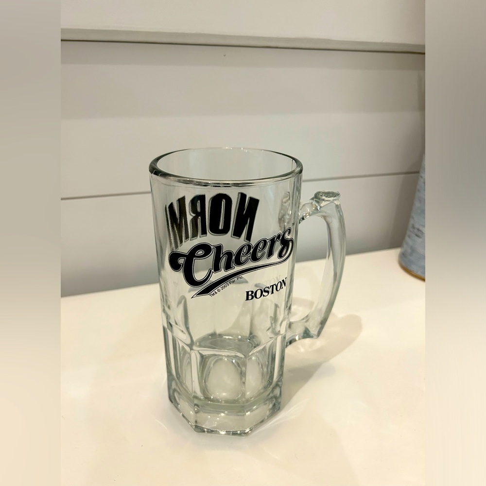 Large Beer Glass Mug Cheers Norm! NEVER USED
